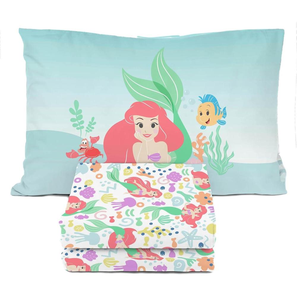 imageSunny Side Up Bluey amp Friends Full Sheet Set 4 Piece Kids Bedding Set Includes Pillow Cover Super Soft Microfiber SheetsMulti Little Mermaid