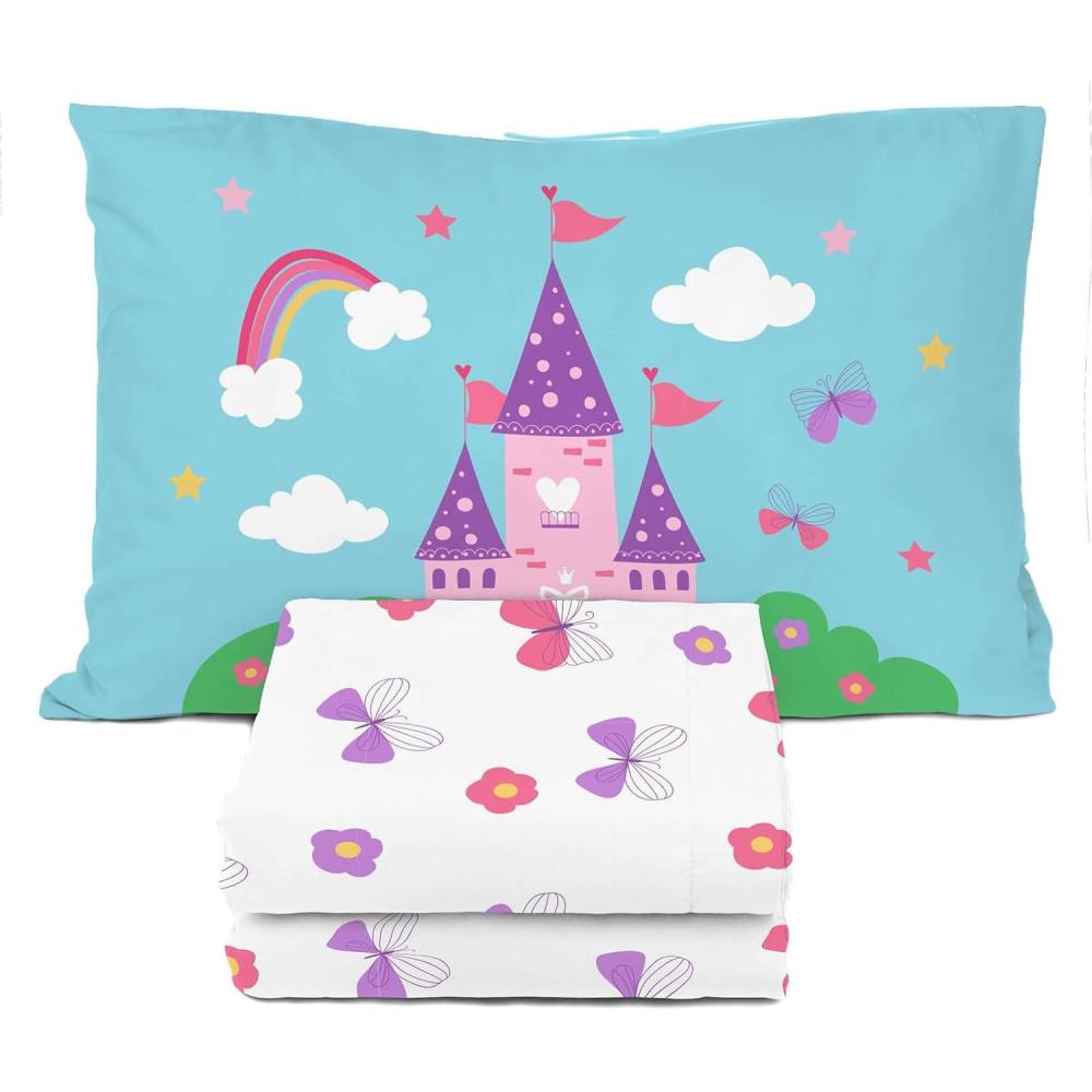 imageSunny Side Up Bluey amp Friends Full Sheet Set  4 Piece Kids Bedding Set Includes Pillow Cover  Super Soft Microfiber SheetsWhite  Magic Castle