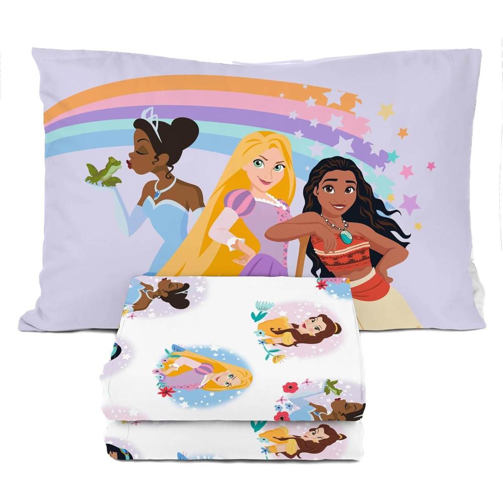 imageSunny Side Up Bluey amp Friends Full Sheet Set 4 Piece Kids Bedding Set Includes Pillow Cover Super Soft Microfiber SheetsWhite Princess