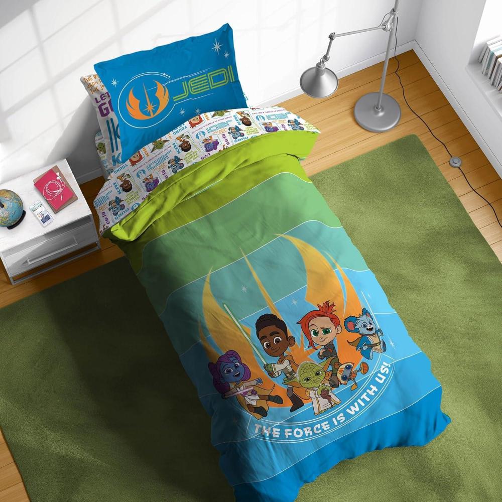 imageSunny Side Up Bluey amp Friends Toddler Comforter Set 4 Piece Preschool Bedding Includes Comforter Sheets amp Pillow Cover Super Soft Microfiber Bed SetMulti Young Jedi