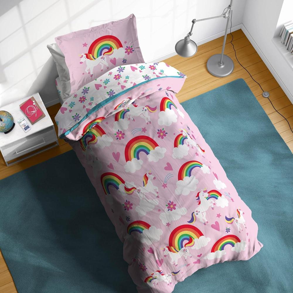 imageSunny Side Up Bluey amp Friends Toddler Comforter Set 4 Piece Preschool Bedding Includes Comforter Sheets amp Pillow Cover Super Soft Microfiber Bed SetPink Rainbow Unicorns