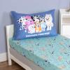 Bluey 4 Piece Toddler Bedding Set – Includes Comforter, Sheet Set – Fitted Top Sheet Reversible Pillowcase for Boys or Girls Bed, Blue(Bluey Sheet Set)