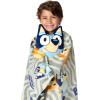 Bluey Throw & Plush Hugger Set, 50″x60″ Silk Touch Blanket with 3D Character Pillow – Soft, Cozy Blanket for Kids and Toddlers(Bluey Fun)