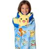 Bluey Throw & Plush Hugger Set, 50″x60″ Silk Touch Blanket with 3D Character Pillow – Soft, Cozy Blanket for Kids and Toddlers(Pikachu Cute)