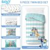 Jay Franco Bluey & Bingo 5 Piece Twin Size Bed Set – Includes Comforter & Sheet Set – Super Soft Kids Bedding Fade Resistant Microfiber (Official Bluey Product)(Multi – Bluey)