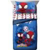 Jay Franco Bluey & Bingo 5 Piece Twin Size Bed Set – Includes Comforter & Sheet Set – Super Soft Kids Bedding Fade Resistant Microfiber (Official Bluey Product)(Blue – Spidey & Friends)