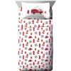 Jay Franco Bluey & Bingo Twin Comforter Set – 5 Piece Bed Set Includes Sheet Set & Pillow Covers – Super Soft Clouds & Stars Kids Bedding(Blue – Fire Truck)