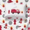 Jay Franco Bluey & Bingo Twin Comforter Set – 5 Piece Bed Set Includes Sheet Set & Pillow Covers – Super Soft Clouds & Stars Kids Bedding(Blue – Fire Truck)