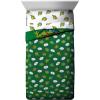 Jay Franco Bluey & Bingo Twin Comforter Set – 5 Piece Bed Set Includes Sheet Set & Pillow Covers – Super Soft Clouds & Stars Kids Bedding(Green – Tmnt)