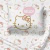Jay Franco Bluey & Bingo Twin Comforter Set – 5 Piece Bed Set Includes Sheet Set & Pillow Covers – Super Soft Clouds & Stars Kids Bedding(Pink – Hello Kitty)