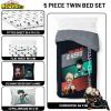Jay Franco Kids Comforter Set Includes Sheets and Pillow Covers – Soft and Cozy Bed Set for Stylish Room Decor, Blue – Bluey 5 Piece Twin Size Bedding(Black – My Hero Academia)
