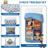 Jay Franco Kids Comforter Set Includes Sheets and Pillow Covers – Soft and Cozy Bed Set for Stylish Room Decor, Blue – Bluey 5 Piece Twin Size Bedding(Blue – Toy Story)
