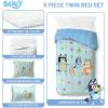 Jay Franco Kids Comforter Set Includes Sheets and Pillow Covers – Soft and Cozy Bed Set for Stylish Room Decor, Blue – Bluey 5 Piece Twin Size Bedding(Blue – Bluey)