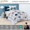 Jay Franco Kids Comforter Set Includes Sheets and Pillow Covers – Soft and Cozy Bed Set for Stylish Room Decor, Blue – Bluey 5 Piece Twin Size Bedding(Dark Grey – Harry Potter)