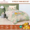 Jay Franco Kids Comforter Set Includes Sheets and Pillow Covers – Soft and Cozy Bed Set for Stylish Room Decor, Blue – Bluey 5 Piece Twin Size Bedding(Multi – Lion King)
