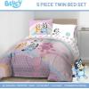 Jay Franco Kids Comforter Set Includes Sheets and Pillow Covers – Soft and Cozy Bed Set for Stylish Room Decor, Blue – Bluey 5 Piece Twin Size Bedding(Pink – Bluey)