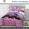 Jay Franco Kids Comforter Set Includes Sheets and Pillow Covers – Soft and Cozy Bed Set for Stylish Room Decor, Blue – Bluey 5 Piece Twin Size Bedding(Pink – Monster Jam)
