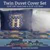 Jay Franco Kids Duvet Cover Set – 3 Piece Super Soft Bedding with Sham Pillowcase, Cover ONLY Comforter Not Included, Multi – Bluey, Queen(Blue – Harry Potter)