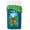 Jay Franco Kids Duvet Cover Set – 3 Piece Super Soft Bedding with Sham Pillowcase, Cover ONLY Comforter Not Included, Multi – Bluey, Queen(Blue – Minecraft)