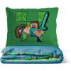 Jay Franco Kids Duvet Cover Set – 3 Piece Super Soft Bedding with Sham Pillowcase, Cover ONLY Comforter Not Included, Multi – Bluey, Queen(Blue – Minecraft)