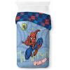 Jay Franco Kids Duvet Cover Set – 3 Piece Super Soft Bedding with Sham Pillowcase, Cover ONLY Comforter Not Included, Multi – Bluey, Queen(Blue – Spiderman)