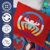 Jay Franco Kids Duvet Cover Set – 3 Piece Super Soft Bedding with Sham Pillowcase, Cover ONLY Comforter Not Included, Multi – Bluey, Queen(Blue – Spidey & Friends)