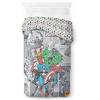 Jay Franco Kids Duvet Cover Set – 3 Piece Super Soft Bedding with Sham Pillowcase, Cover ONLY Comforter Not Included, Multi – Bluey, Queen(Grey – Marvel Comics)