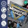 Jay Franco Kids Duvet Cover Set – 3 Piece Super Soft Bedding with Sham Pillowcase, Cover ONLY Comforter Not Included, Multi – Bluey, Queen(Grey – Monster Jam)