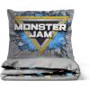 Jay Franco Kids Duvet Cover Set – 3 Piece Super Soft Bedding with Sham Pillowcase, Cover ONLY Comforter Not Included, Multi – Bluey, Queen(Grey – Monster Jam)