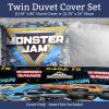 Jay Franco Kids Duvet Cover Set – 3 Piece Super Soft Bedding with Sham Pillowcase, Cover ONLY Comforter Not Included, Multi – Bluey, Queen(Grey – Monster Jam)