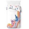 Jay Franco Kids Duvet Cover Set – 3 Piece Super Soft Bedding with Sham Pillowcase, Cover ONLY Comforter Not Included, Multi – Bluey, Queen(White – Lilo and Stitch)