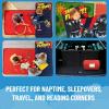 Jay Franco Kids Nap Mat with Embedded Pillow & Blanket – Soft 46″x20″ Microfiber Sleeping Bag with Name Tag & Handle for School, Travel, Sleepover, Blue – Bluey(Blue – Black Panther)