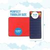 Jay Franco Kids Nap Mat with Embedded Pillow & Blanket – Soft 46″x20″ Microfiber Sleeping Bag with Name Tag & Handle for School, Travel, Sleepover, Blue – Bluey(Blue – Black Panther)
