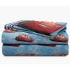 Jay Franco Kids Sheet Set with Fitted, Flat Sheets & Pillow Cover – Ultra-Soft Bedding with Pillowcase for Room Decor, Blue – Bluey & Bingo, 3 Piece Twin(Blue – Cars)