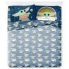 Jay Franco Kids Sheet Set with Fitted, Flat Sheets & Pillow Cover – Ultra-Soft Bedding with Pillowcase for Room Decor, Blue – Bluey & Bingo, 3 Piece Twin(Blue – Mandalorian)