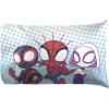 Jay Franco Kids Sheet Set with Fitted, Flat Sheets & Pillow Cover – Ultra-Soft Bedding with Pillowcase for Room Decor, Blue – Bluey & Bingo, 3 Piece Twin(Multi – Spidey & Friends)