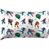 Jay Franco Kids Sheet Set with Fitted, Flat Sheets & Pillow Cover – Ultra-Soft Bedding with Pillowcase for Room Decor, Blue – Bluey & Bingo, 3 Piece Twin(White – Avengers)