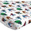 Jay Franco Kids Sheet Set with Fitted, Flat Sheets & Pillow Cover – Ultra-Soft Bedding with Pillowcase for Room Decor, Blue – Bluey & Bingo, 3 Piece Twin(White – Avengers)