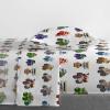 Jay Franco Kids Sheet Set with Fitted, Flat Sheets & Pillow Cover – Ultra-Soft Bedding with Pillowcase for Room Decor, Blue – Bluey & Bingo, 3 Piece Twin(White – Monster Jam)