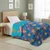 Northwest Bluey Goofing Around Quilted Throw Blanket – Official Cartoon Throw Blanket Featuring Bluey, for Adults Boys Girls Bed, Couch, or Playroom, 60 x 80 Inches(Tropical Waltz)