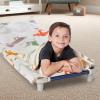 ROLLEE POLLEE Nap Sac Roll Up Napping Blanket with Attached Pillow for Preschool/Daycare, Super Soft with Elastic Straps, Fits Most Mats and Cots(Dino Roll Call)