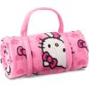 ROLLEE POLLEE Nap Sac Roll Up Napping Blanket with Attached Pillow for Preschool/Daycare, Super Soft with Elastic Straps, Fits Most Mats and Cots(I Love Pink)