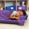 ROLLEE POLLEE Nap Sac Roll Up Napping Blanket with Attached Pillow for Preschool/Daycare, Super Soft with Elastic Straps, Fits Most Mats and Cots(Purple)
