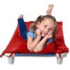 ROLLEE POLLEE Nap Sac Roll Up Napping Blanket with Attached Pillow for Preschool/Daycare, Super Soft with Elastic Straps, Fits Most Mats and Cots(Red)