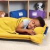 ROLLEE POLLEE Nap Sac Roll Up Napping Blanket with Attached Pillow for Preschool/Daycare, Super Soft with Elastic Straps, Fits Most Mats and Cots(Yellow)