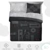 Saturday Park Bluey and Bingo Rainbow Clouds Full Bed Set – 7 Piece 100% Organic Cotton Bedding with Duvet Cover and Sheets – GOTS & Oeko-TEX Certified(Black – Star Wars)