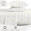 Saturday Park Bluey and Bingo Rainbow Clouds Full Bed Set – 7 Piece 100% Organic Cotton Bedding with Duvet Cover and Sheets – GOTS & Oeko-TEX Certified(Grey – Safari)
