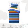 Saturday Park Bluey and Bingo Rainbow Clouds Full Bed Set – 7 Piece 100% Organic Cotton Bedding with Duvet Cover and Sheets – GOTS & Oeko-TEX Certified(Multi – Stripes & Sports)