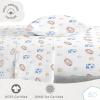 Saturday Park Bluey and Bingo Rainbow Clouds Full Bed Set – 7 Piece 100% Organic Cotton Bedding with Duvet Cover and Sheets – GOTS & Oeko-TEX Certified(Multi – Stripes & Sports)
