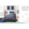 Saturday Park Bluey and Bingo Rainbow Clouds Full Bed Set – 7 Piece 100% Organic Cotton Bedding with Duvet Cover and Sheets – GOTS & Oeko-TEX Certified(Multi – Stripes & Sports)